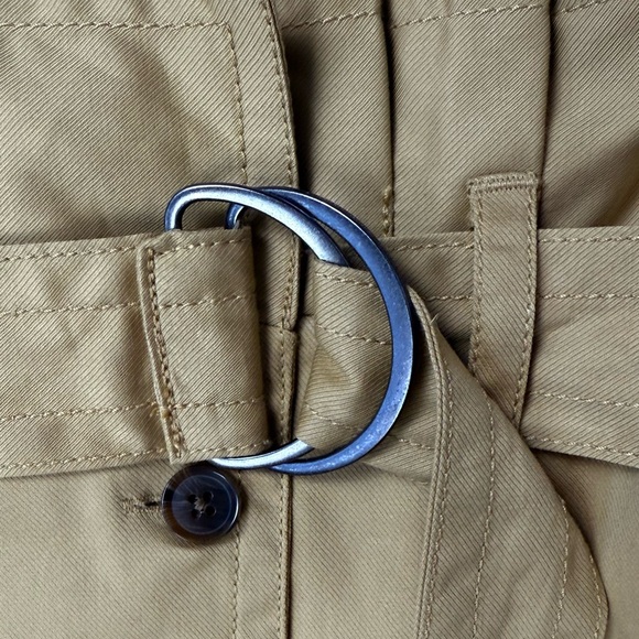 Banana Republic Heritage Button Midi Skirt Tan Paperbag Cargo Preppy Utility - Picture 6 of 9